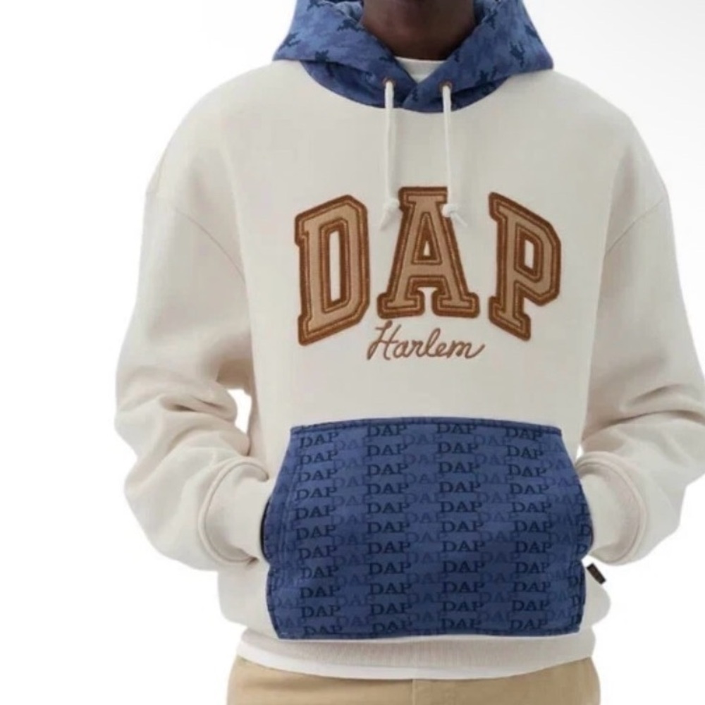 DAP x GAP Cream and Blue Harlem Hoodie